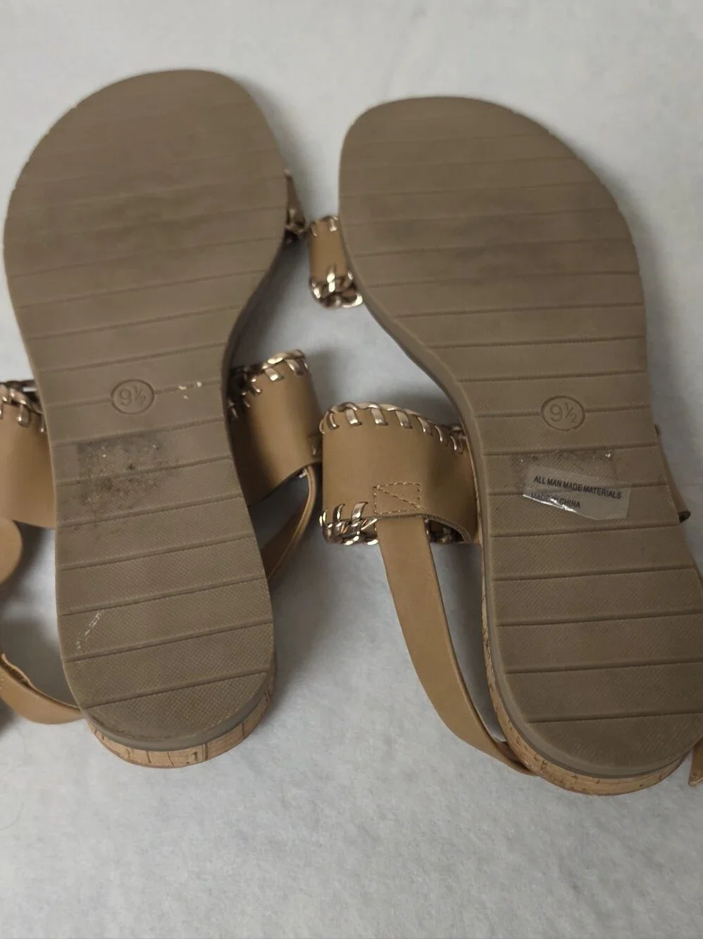 Dolce Vita Tan Chain-Trim Slide Sandals